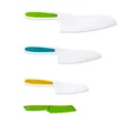4-piece set of colorful serrated plastic knives for children to cut cake and fruit safely. - Four-Piece Set