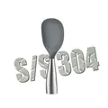 Standing silicone rice spoon with 304 stainless steel handle and non-stick surface - 304 Stainless Steel Handle / Gray