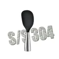 Standing silicone rice paddle with 304 stainless steel handle and non-stick surface - 304 Stainless Steel Handle / Black
