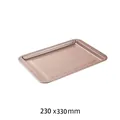 Professional rose gold rectangular non-stick baking tray, 230 x 330 mm size for oven - Champagne Gold 33*23cm