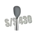 Gray silicone rice paddle with professional stainless steel 430 handle - 430 Stainless Steel Handle / Gray