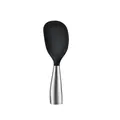 Modern black silicone rice spoon with 304 stainless steel standing handle for kitchen - 430 Stainless Steel Handle / Black