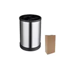 Rotating stainless steel kitchen utensil holder organizer shown with brown packaging box - Kraft Paper Boxed / Black