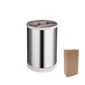 Rotating stainless steel kitchen utensil holder with dividers and kraft packaging box - Kraft Paper Boxed / Khaki