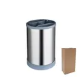 Durable stainless steel rotating kitchen utensil holder organizer with brown cardboard gift box - Kraft Paper Boxed / Gray