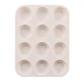 Premium 12-cup silicone muffin cupcake mold in elegant cream finish for DIY home baking - Creamy White 12-Cavity
