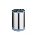 Modern stainless steel kitchen utensil holder with a grey multi-compartment lid - Box Packaging / Gray