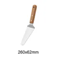 Stainless steel spatula with natural wooden handle, professional size 260x62mm for griddle - Triangle Pizza Server / 260x62mm