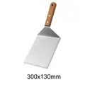 Professional stainless steel griddle spatula with wooden handle, 300x130mm tool - Thin Edge Spatula (Large) / 300x130mm