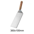 Professional wooden handle griddle spatula, size 360x100mm stainless steel scraper - Thin Edge Spatula (Medium) / 360x100mm