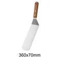 Stainless steel griddle spatula with wood handle 360x70mm variant - Long Spatula