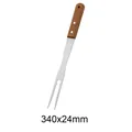 Barbecue fork with wooden handle stainless steel meat fork 340x24mm for griddle tool - Fork