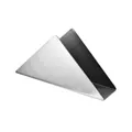 Modern brushed stainless steel triangular napkin holder organizer in silver finish - Triangle / Silver