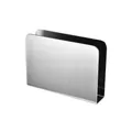 Modern silver brushed stainless steel vertical napkin holder for restaurant and table decor - Square / Silver