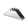 Modern brushed stainless steel mountain-shaped vertical napkin holder for table decor - Volcano Design / Silver