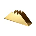 Modern mountain-shaped gold stainless steel napkin holder with brushed finish. - Volcano Design / Gold