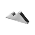 Modern geometric mountain-shaped napkin holder in brushed silver stainless steel - Snow Mountain Card Holder / Silver