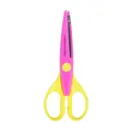 Professional 6-inch children's craft scissors with wavy edge design for creative DIY paper cutting - Large Wave Lace Scissor / 6inch / Purple/Yellow