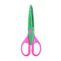 Children's 6-inch DIY craft scissors with pink and green ergonomic handle and wavy edge - Large Wave Lace Scissor / 6inch / Green/Purple