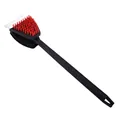 Professional long handled BBQ grill cleaning brush with metal scraper and dual sided sponge - Double-sided 3-in-1 (Scraper/Brush/Sponge)