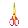 Children's 6-inch craft scissors with red handles and decorative wave edge pattern - Large Wave Lace Scissor / 6inch / Yellow/Red