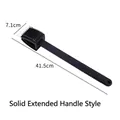 Professional 3-in-1 BBQ cleaning brush with solid long handle and heavy-duty steel bristles - Solid Extended Handle Style / 41.5cm
