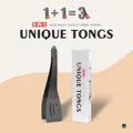 Professional 3-in-1 silicone food tongs and spatula combo for cooking steak and fish - Grey Black / 3-in-1 Set