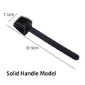 3-in-1 multi-functional BBQ grill cleaning brush with scraper and solid handle design - Solid Handle Style / 37.5CM