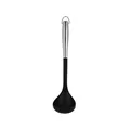 Professional deep black silicone soup ladle with ergonomic stainless steel handle - Soup Spoon / Black