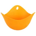 Orange heat-resistant food-grade silicone egg poacher cup for easy stovetop poaching - Orange