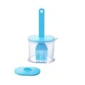 Light blue silicone oil dispenser bottle with integrated brush for kitchen BBQ use - Dark Blue