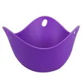 Professional purple silicone egg poacher cup for perfectly steamed poached eggs - Purple