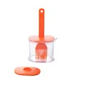 Orange silicone oil brush and 200ml clear dispenser bottle for kitchen cooking and BBQ - Orange