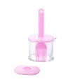 Pink silicone oil brush with 200ml graduated dispenser bottle for BBQ and kitchen use - Purple