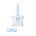 Transparent 200ml kitchen oil dispenser with light blue silicone brush and lid - Light Blue