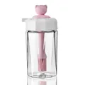 Cute pink pig silicone oil bottle with integrated brush for baking and cooking - Pink