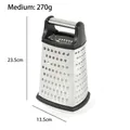 Professional medium stainless steel 4-sided kitchen grater with dimension markers - Medium (270g) / 9 Inch