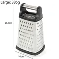 Large 4-sided stainless steel box grater for efficient cheese and vegetable shredding - Large (385g) / 10"