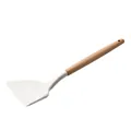 Spatule en silicone blanc crème avec manche en bois pour ustensiles antiadhésifs - Spatule Pleine Manche Plein Bois / 1 Pièce / Blanc