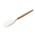 Cream white silicone spatula with ergonomic wooden handle for non-stick cookware - Spatula / 1 Piece / White