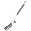 Pince à pâtes professionnelle en silicone gris avec manche inox et support intégré - 12 Pouces Gris