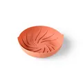 Durable heat resistant orange silicone air fryer liner pot with spiral drainage design - Rose Red - Small