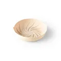 Reusable beige silicone air fryer basket with a spiral bottom pattern for oil drainage - Milky White - Small