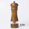 Κλασικός χειροκίνητος μύλος αλατοπίπερου 6,5 ιντσών από ξύλο με ακρυλικό παράθυρο - Χειροκίνητος Μύλος σε Ρετρό Χρώμα / 6.5 Ίντσες / Αντίκα ασημί