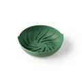 Reusable dark green silicone air fryer pot with internal spiral ridges for better airflow - Dark Green - Small