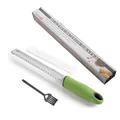 Handheld stainless steel cheese grater with green handle and protective cover - Color Box / Green