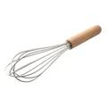 Fouet professionnel en silicone blanc crème avec manche ergonomique en bois de hêtre pour pâtisserie - Fouet / 1 Pièce / Blanc