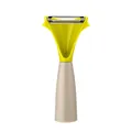 Y-shaped vegetable peeler with olive green head and beige handle, stainless steel blade - Y-Shaped Peeler / Olive Green