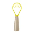 Olive green ergonomic mango slicer tool with a champagne base for modern kitchens - Papaya Cutter / Olive Green