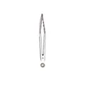 Professional stainless steel kitchen tongs with heat-resistant silicone heads and locking ring - Food Clip / White